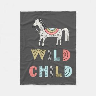 Wild Child Scandia Horse Baby Grått Fleecefilt