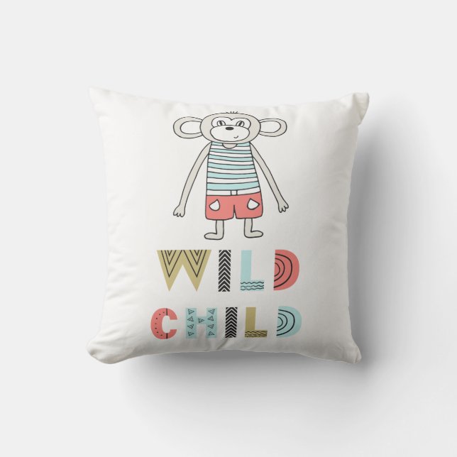 Wild Child Scandia Monkey Baby Kudde (Framsida)