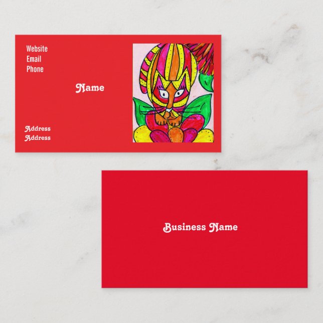 Wild Colorful Business Card Visitkort (Fram/baksida)