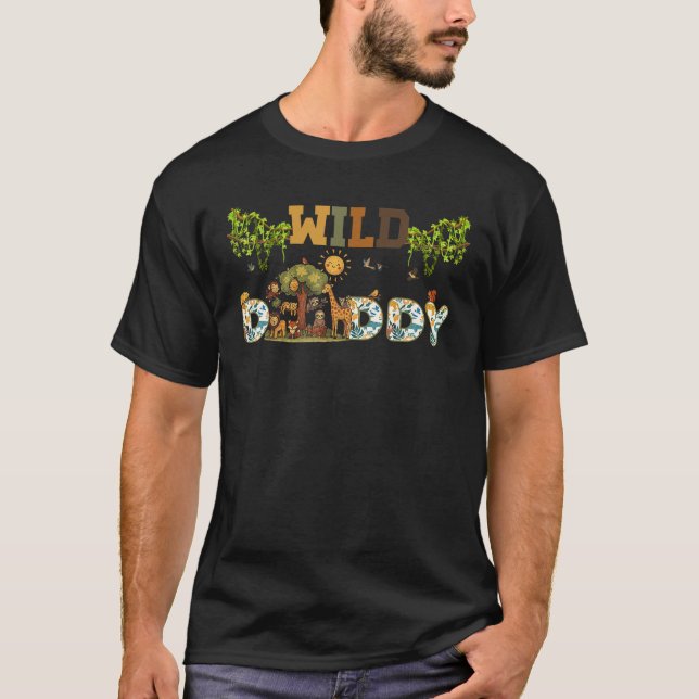 Wild Daddy 1st Birthday Safari Funny Dad Wild One  T Shirt (Framsida)