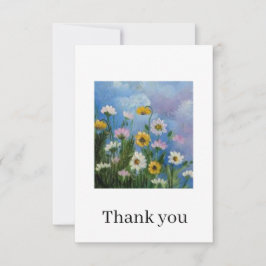 Wild daisies Thank you card Tack Kort