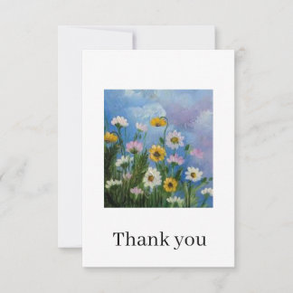 Wild daisies Thank you card Tack Kort