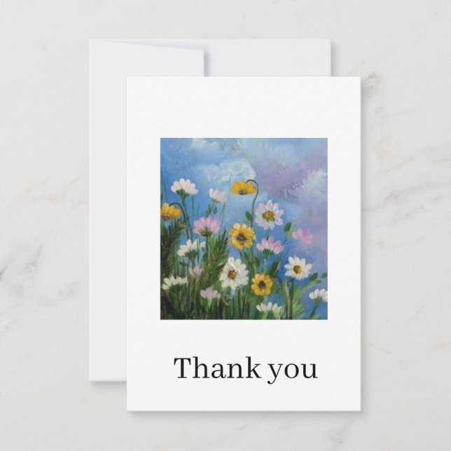 Wild daisies Thank you card Tack Kort (Framsida)