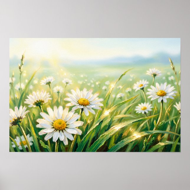 Wild Daisy Field Finkonsttryck –  Poster (Framsidan)