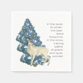 Wild Deer Footprints in Snow – Winter Nature Art Pappersservett