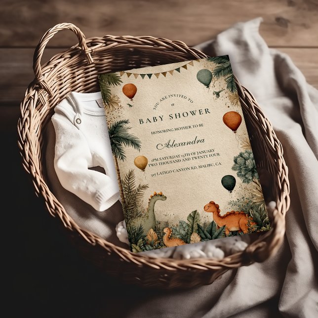 Wild Dino Forest Baby Shower Inbjudningar (Skapare uppladdad)