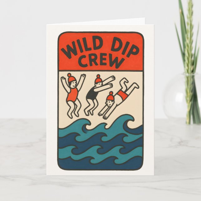 Wild Dip Crew – Vänner för havssimdesign Kort (Framsida)