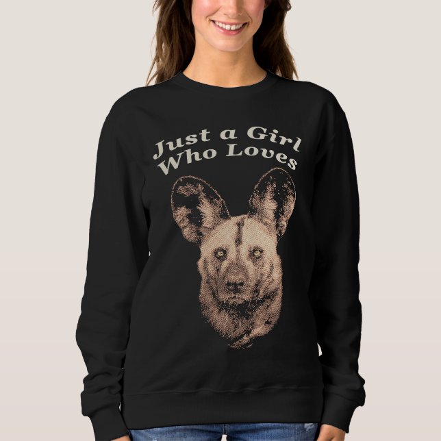 Wild Dog Close up Picture with Text Just a Girl Wh T Shirt (Framsida)