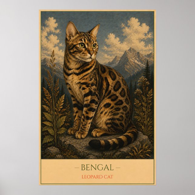 Wild Elegance: Bengal Cat Poster (Framsidan)