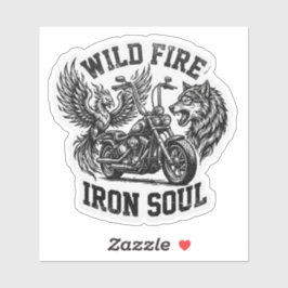 Wild Fire Iron Soul Wolf Phoenix-dekal Klistermärken