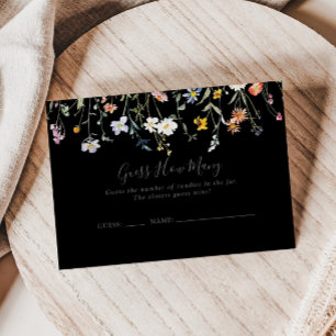 Wild Floral Black gissar hur många spelkort Visitkort