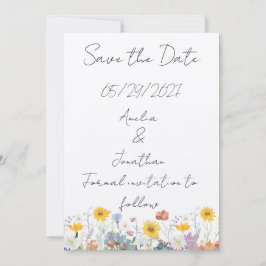 Wild floral Customisable Save the Date card Inbjudningar