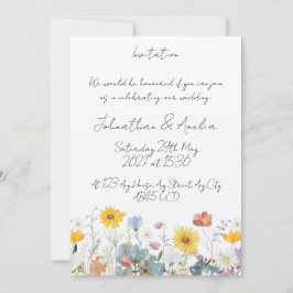 Wild floral Customisable Wedding Invitation  Inbjudningar