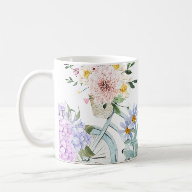 Wild Flowers, on an old bike Mix & Match Kaffemugg (Vänster)