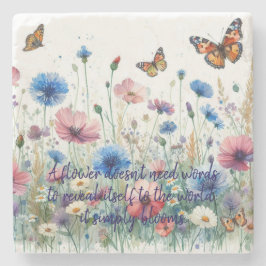 Wild Flowers & Quote Stenunderlägg