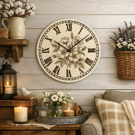 Wild flowers Wall Clock Stor Klocka