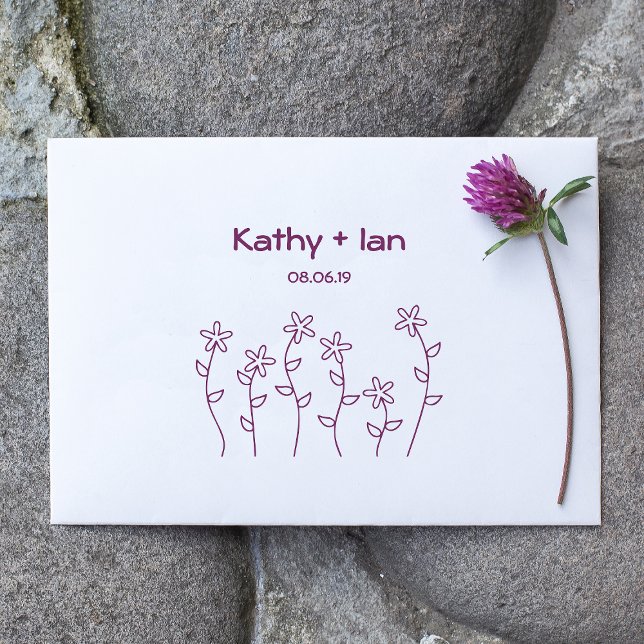 Wild Flowers with Branches and Leaves Design Stämpel (Skapare uppladdad)