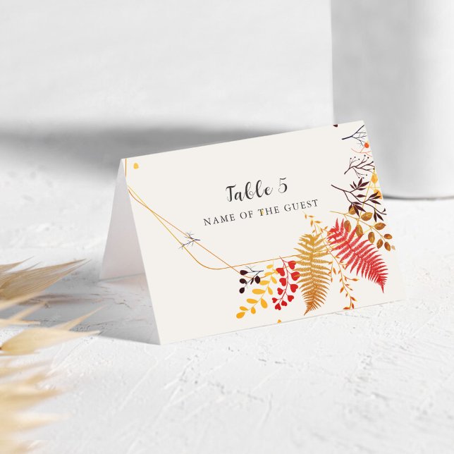 Wild Forest Flowers Mushrooms Wedding Place Card Bordsnummer (Skapare uppladdad)