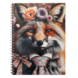 Wild fox wearing a tie cute  anteckningsbok