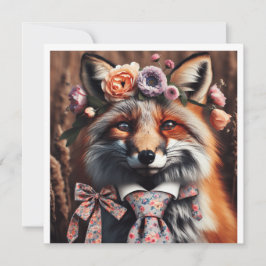 Wild fox wearing a tie cute  inbjudningar