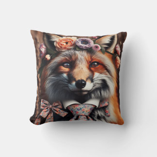 Wild fox wearing a tie cute pillow kudde