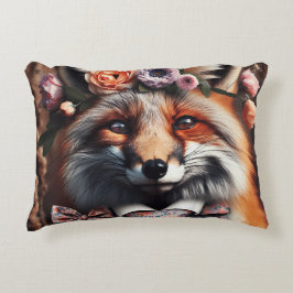 Wild fox wearing a tie cute pillow prydnadskudde