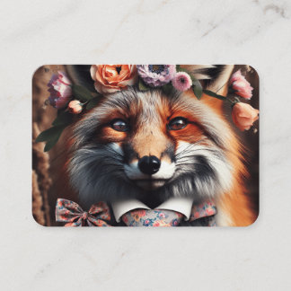 Wild fox wearing a tie cute  visitkort