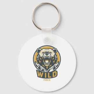 WILD & FREE Bear Emblem Keychain Nyckelring