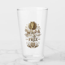 Wild & Free Vintage Häst Västerländsk Retro Glas T