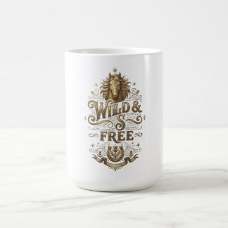 Wild & Free Vintage Häst Västerländsk Retro Kaffem Kaffemugg