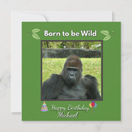 Wild Gorilla Birthday Jungle Theme Inbjudningar