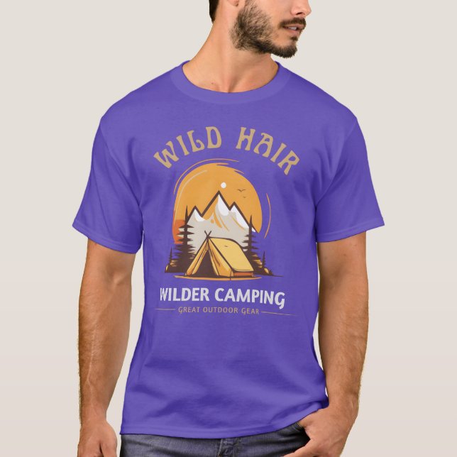 Wild hair wilder Camping camping women family T Shirt (Framsida)