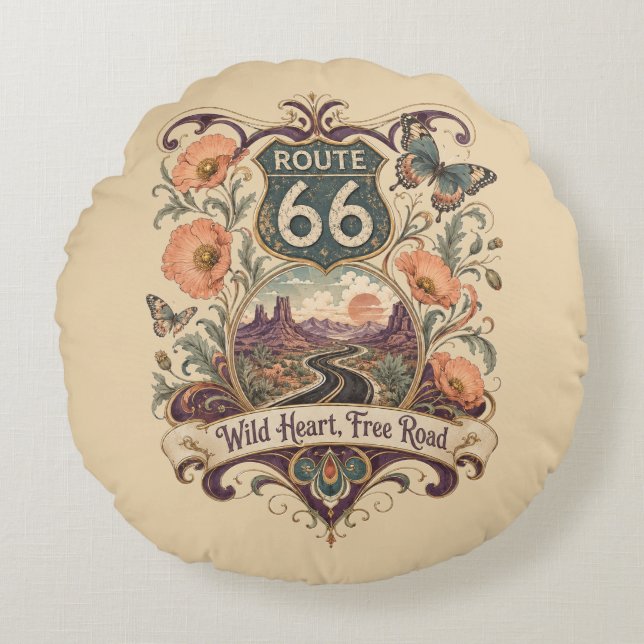 Wild Heart Desert Horizon Kudd Rund Kudde (Framsidan)