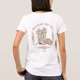 Wild Heart Soft Soul Cowgirl Boots Pink Floral T Shirt
