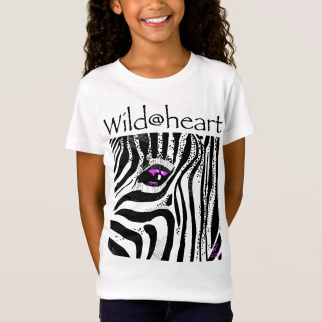 Wild@heart zebra-djur t shirt (Framsida)