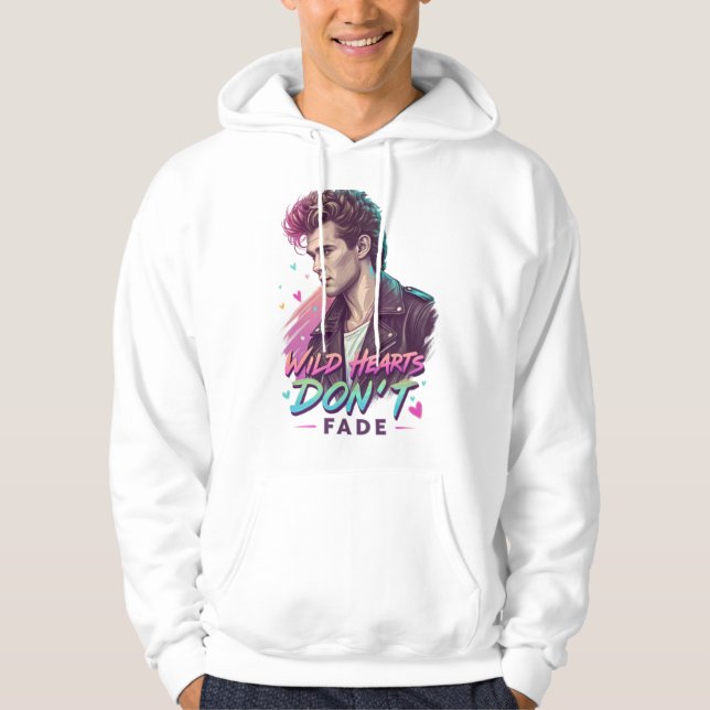 Wild Hearts Don’t Fade – Retro Graffiti Pop Art  Hoodie (Framsida)