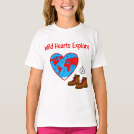 Wild Hearts Explore Kart- och vandrarkängor konst T Shirt