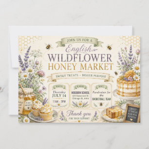Wild Honey Market Bakförsäljning Design Inbjudningar