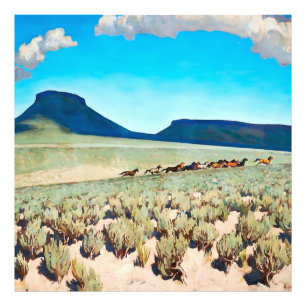 "Wild Horse Country" av Maynard Dixon Fototryck