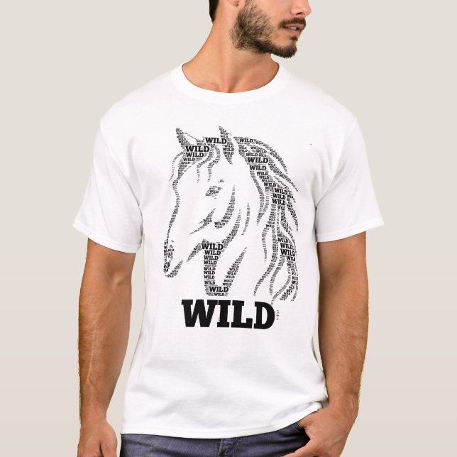 Wild Horse Typografi T Shirt (Framsida)