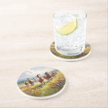 Wild Horses Running in a Wildflower Meadow Underlägg<br><div class="desc">A coaster image for cowgirls,  cowboys and western art lovers,  a gorgeous painting of wild horses running in a grassy field of wildflowers.</div>