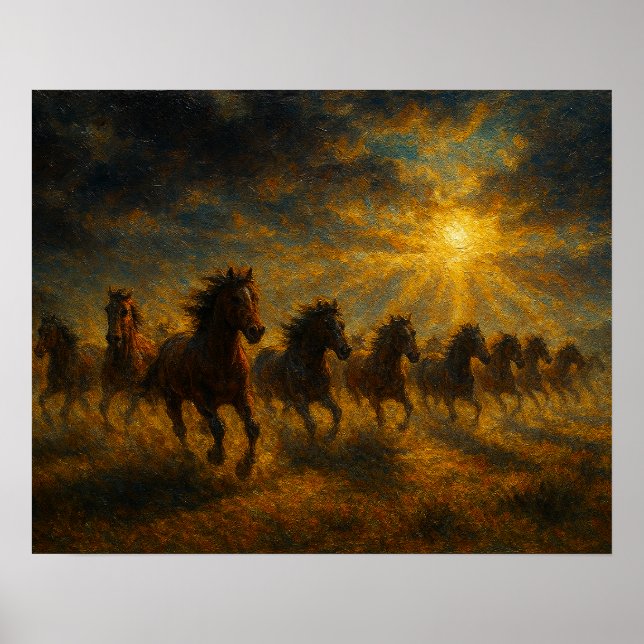 Wild Horses Running Poster (Framsidan)