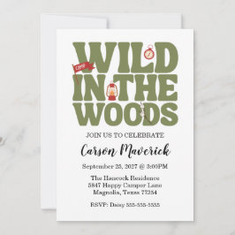 Wild In The Woods Kids Birthday Inbjudningar