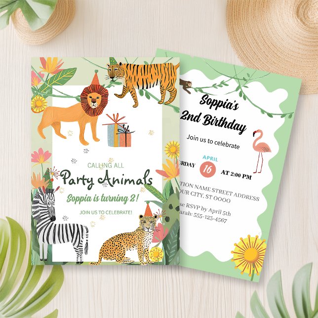 Wild Jungle Birthday Invitation Inbjudningar (Skapare uppladdad)