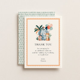 Wild Jungle Birthday Party Thank You Card Inbjudningar