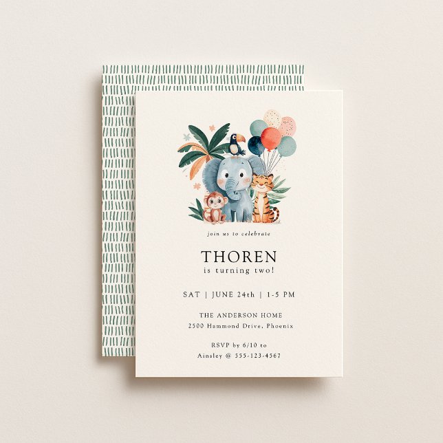 Wild Jungle Theme Birthday Party Inbjudningar (Skapare uppladdad)