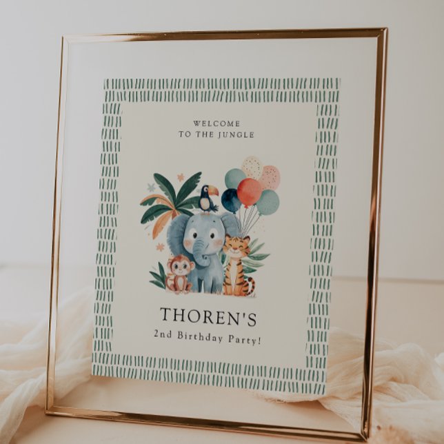 Wild Jungle Theme Birthday Party Welcome Poster (Skapare uppladdad)
