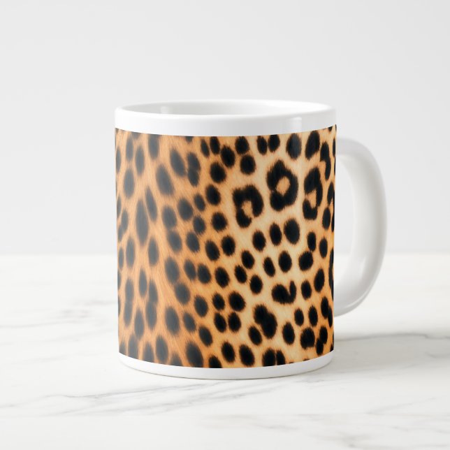 Wild Leopard Energy – Modiga djurtryckta modeplagg Jumbo Mugg (Framsida höger)