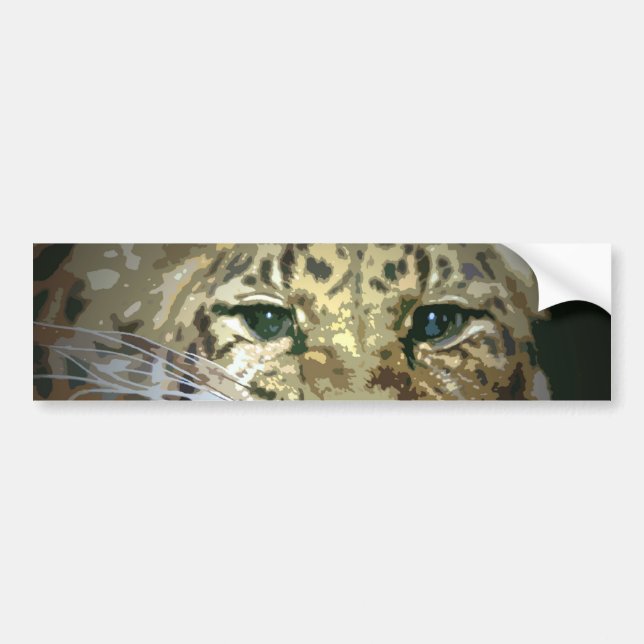 Wild Leopard Eyes Konstnärlig Bild Sticker Bildekal (Framsidan)