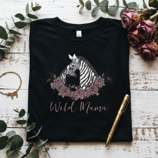 Wild Mama Zebra Mommy T Shirt